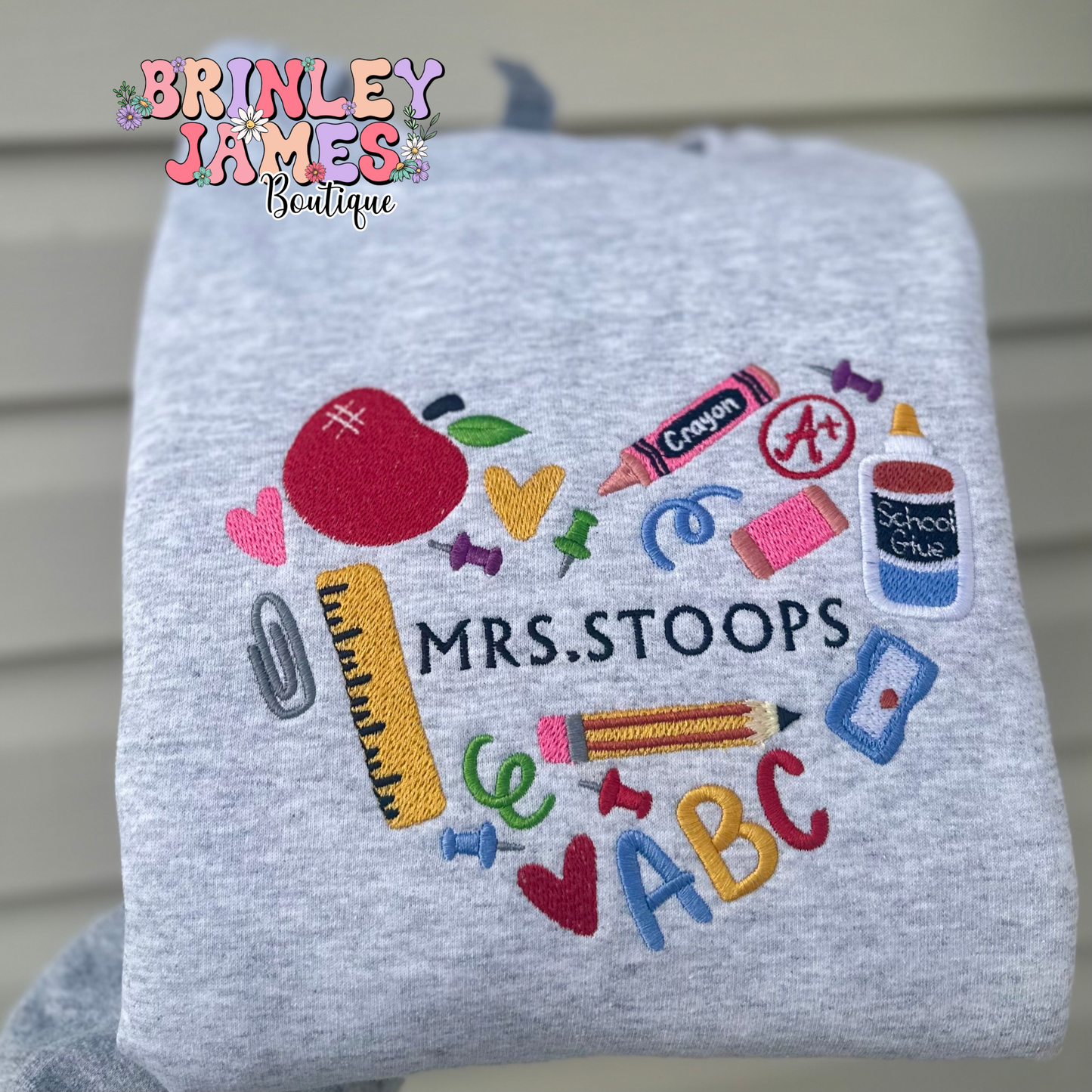 Personalized Teacher - Embroidered Sweatshirt