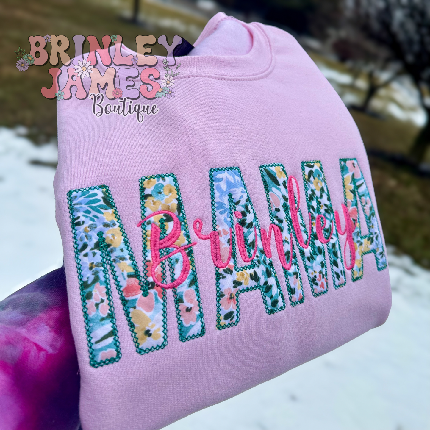 Pastel Floral Personalized -  Embroidered Sweatshirt